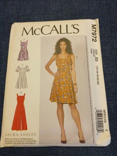 Mccalls M7972 Designer LAURA ASHLEY Summer Sundress A Line Sz 14-22 Pattern UC - Image 1
