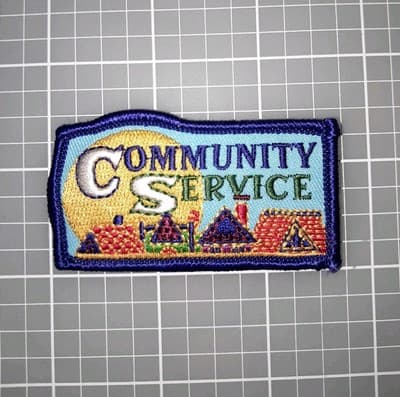 Community Service Patch Crest Badge Girl Boys Scouts Fun Patch 1.5"×2.75" New - Image 1