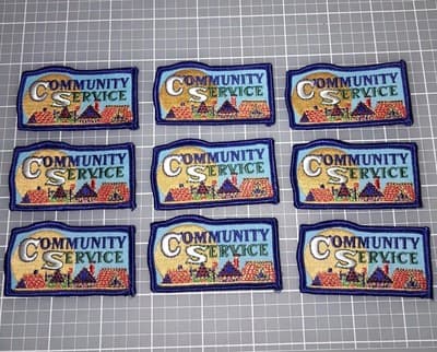 Community Service Patch Crest Badge Girl Boys Scouts Fun Patch 1.5"×2.75" New - Thumbnail 3
