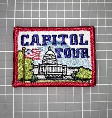 Capital TOUR State Fun Patch Crests Badges Girls Boys Scouts 1.75"×2.25" New - Image 1