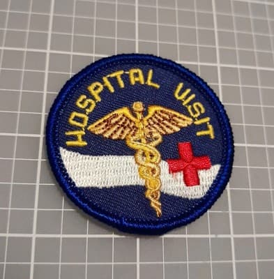Hospital Visit Red Cross PATCH GSA Girl Scouts Medical Doctor First Aid Badge 2" - Image 1