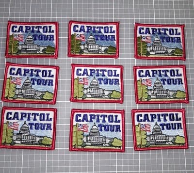 Capital TOUR State Fun Patch Crests Badges Girls Boys Scouts 1.75"×2.25" New - Thumbnail 3