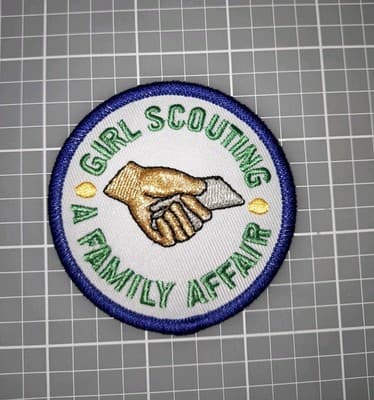 Girl Scout GSA Girl Scouting A Family Affair Patch Fun Patch 2.5"×2.5" New - Image 1