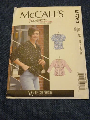 McCalls M7760 7760 Draped Vest & Jackets w Pleated Shoulder Sz 14-22 UC Pattern - Image 1