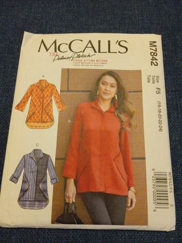 McCall’s M7842 Palmer Pletsch Shirt Pattern 16–24 Boho 70s Retro Chic Uncut - Image 1