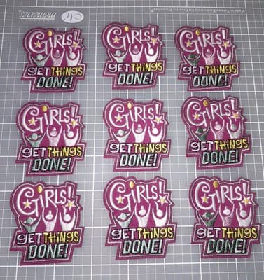 Girls Get Things Done Patch Badge Girl Power Girl Scouts Fun Patch 2.25"×2" New - Thumbnail 3