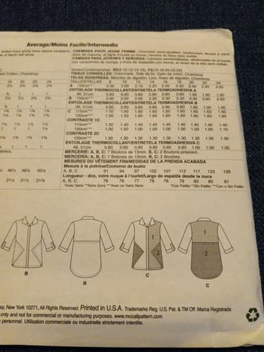 McCall’s M7842 Palmer Pletsch Shirt Pattern 16–24 Boho 70s Retro Chic Uncut - Thumbnail 5