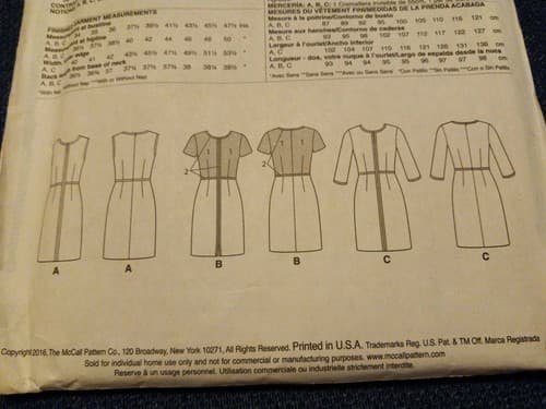 McCall’s M7506 Dress Pattern Split Neck or Hem Binding 14–22 Sewing Pattern - Thumbnail 3