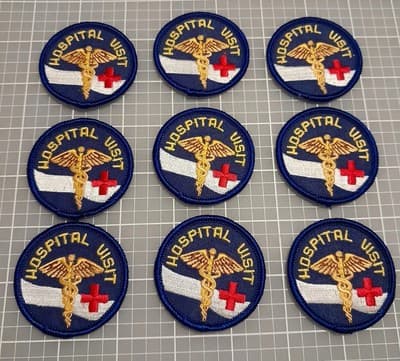 Hospital Visit Red Cross PATCH GSA Girl Scouts Medical Doctor First Aid Badge 2" - Thumbnail 3