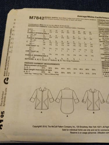 McCall’s M7842 Palmer Pletsch Shirt Pattern 16–24 Boho 70s Retro Chic Uncut - Thumbnail 4