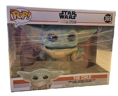 Funko Pop! Star Wars The Child #369 10″ Jumbo The Mandalorian Grogu Bobble-Head - Image 1