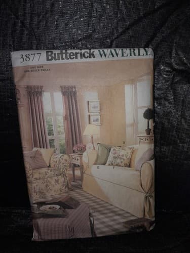 Butterick 3877 Waverly Home Décor Sewing Pattern Drapes Slipcovers Pillows Sofa - Image 1