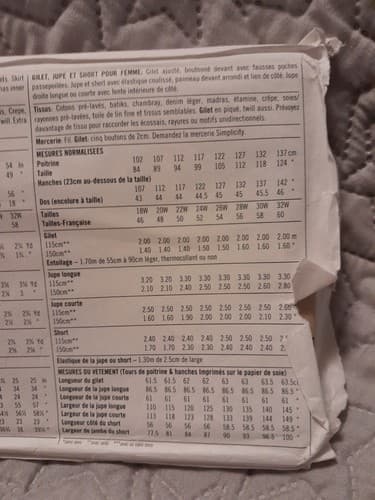 Simplicity 7614 Pattern Womens Vest Skirt & Shorts Plus Size 26W 28W 30W 32W UC - Thumbnail 5