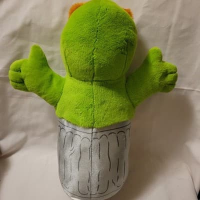 Sesame Street Oscar the Grouch Plush Toy Green Muppet Trash Can No Tag - Thumbnail 5