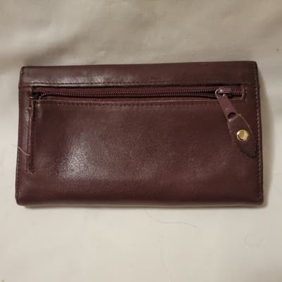 Vintage Italian Brown Leather Wallet Horsebit Buckle Fiocchi Italy - Thumbnail 9