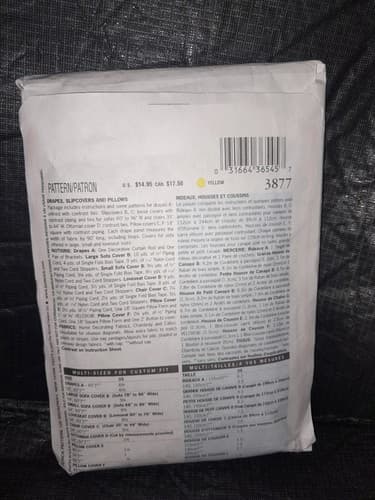 Butterick 3877 Waverly Home Décor Sewing Pattern Drapes Slipcovers Pillows Sofa - Thumbnail 3