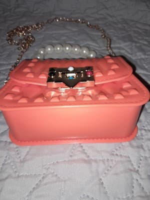 MOSSTY Mini Jelly Purse Candy Color Flap Crossbody Light Coral Tangerine Orange - Thumbnail 5