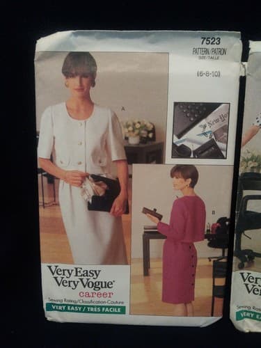Vogue 7523 & 7524 Very Easy Misses Sewing Pattern Lot of 2 Top & Skirt Sz 6–10 - Thumbnail 2