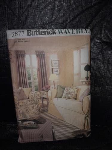 Butterick 3877 Waverly Home Décor Sewing Pattern Drapes Slipcovers Pillows Sofa - Thumbnail 2
