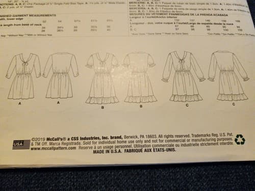 McCalls R10308 Designer LAURA ASHLEY Loose Pullover Dress Ruffle Hem Sz L XL UC - Thumbnail 4
