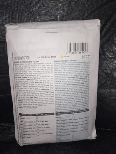 Butterick 3877 Waverly Home Décor Sewing Pattern Drapes Slipcovers Pillows Sofa - Thumbnail 4
