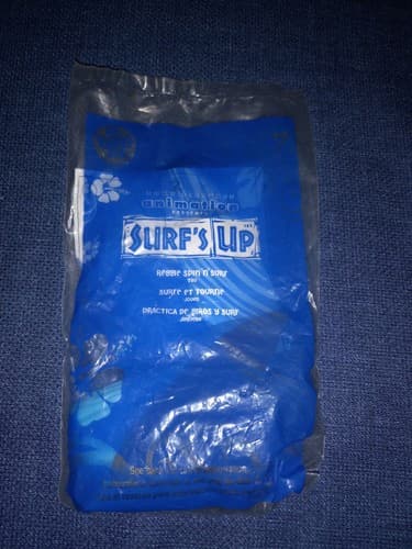 McDonald’s Happy Meal Toy 2007 Surf’s Up Reggie #7 Spin N Surf Penguin Sealed - Thumbnail 2