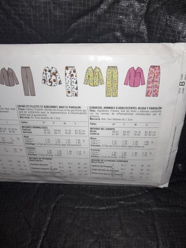 Simplicity E2332 Child’s Pajamas Sewing Pattern Top & Pants Size A (XS–L) Uncut - Thumbnail 5