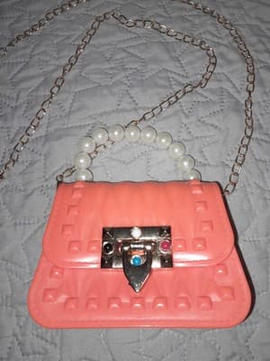 MOSSTY Mini Jelly Purse Candy Color Flap Crossbody Light Coral Tangerine Orange - Thumbnail 2