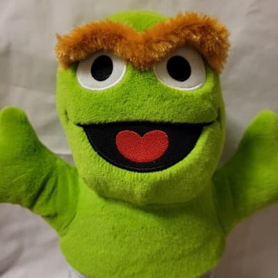 Sesame Street Oscar the Grouch Plush Toy Green Muppet Trash Can No Tag - Thumbnail 3