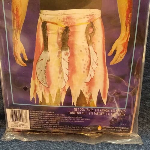 Blood Stained Butcher Apron With 3 Knives Cosplay Pig Costume Accessories Props - Image 1