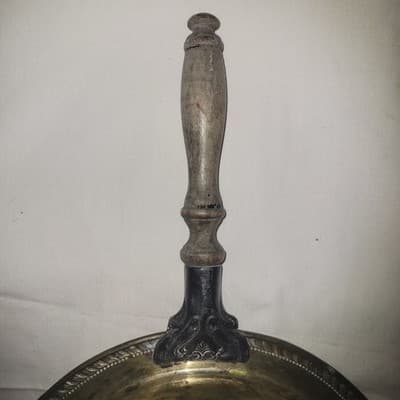 Antique Silverplate Serving Pan with Wooden Handle Ornate Trim 19.5" Long - Thumbnail 6