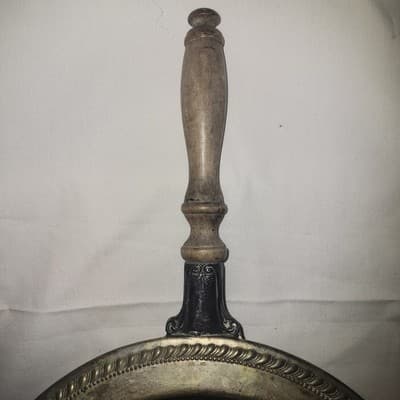 Antique Silverplate Serving Pan with Wooden Handle Ornate Trim 19.5" Long - Thumbnail 3