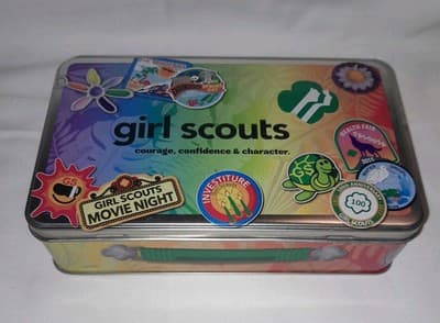 Girl Scouts Tin Canister 2024 Courage Confidence And Character Multicolor Empty - Image 1