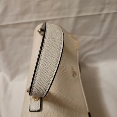 Dune London Structured Satchel Handbag Ivory Textured Flap Top Handle Crossbody - Thumbnail 10