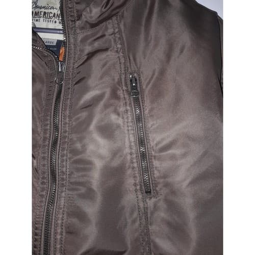 American Rag Cie Mens Chocolate Brown Bomber Jacket Size L Large Biker - Thumbnail 4