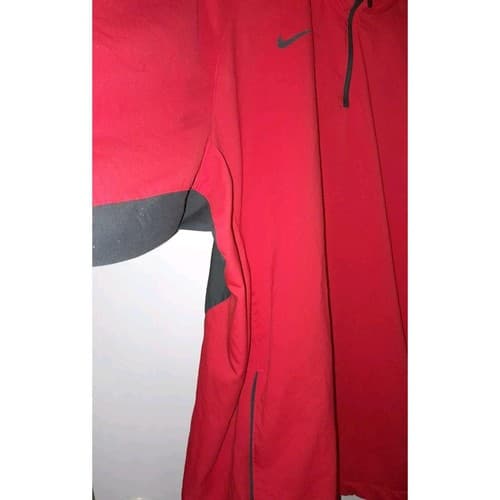 Nike Men's Red 1/4 Zip Performance Pullover Jacket Red XL - Thumbnail 2