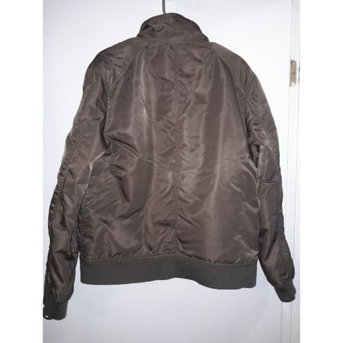 American Rag Cie Mens Chocolate Brown Bomber Jacket Size L Large Biker - Thumbnail 8