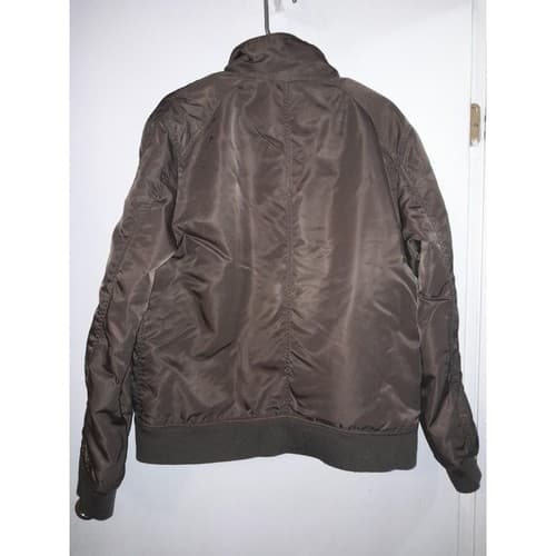 American Rag Cie Mens Chocolate Brown Bomber Jacket Size L Large Biker - Thumbnail 7