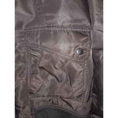 American Rag Cie Mens Chocolate Brown Bomber Jacket Size L Large Biker - Thumbnail 3