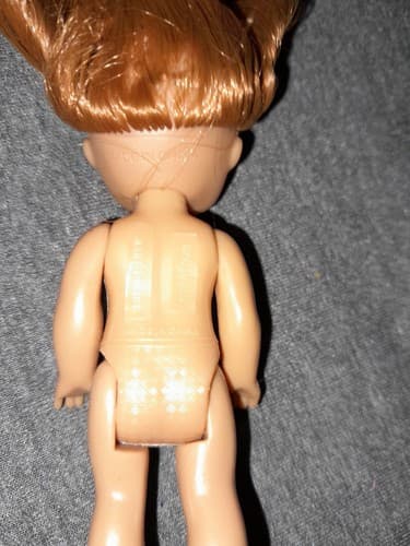 SMART TALENT Red Long Beautiful Hair Brown Eyes 4” Doll Yellow Flowers On Head - Thumbnail 6