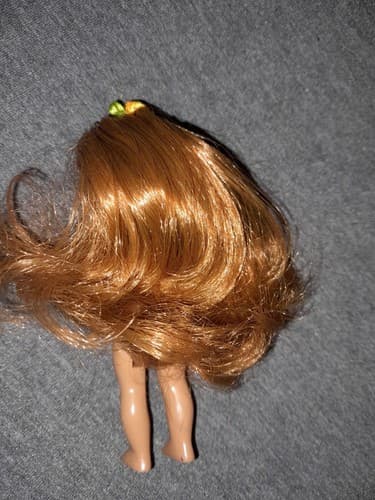 SMART TALENT Red Long Beautiful Hair Brown Eyes 4” Doll Yellow Flowers On Head - Thumbnail 3