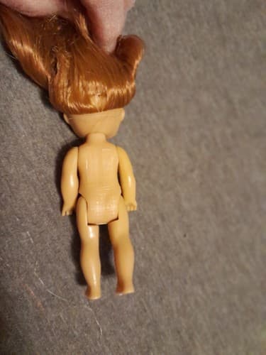 SMART TALENT Red Long Beautiful Hair Brown Eyes 4” Doll Yellow Flowers On Head - Thumbnail 4