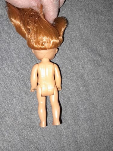 SMART TALENT Red Long Beautiful Hair Brown Eyes 4” Doll Yellow Flowers On Head - Thumbnail 5