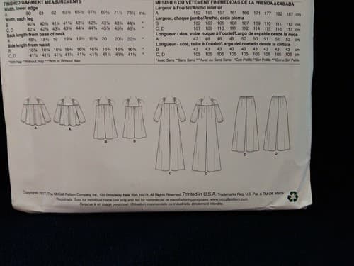 McCall’s M0523 Boho Chic Off-Shoulder Dress Top Wide-Leg Pants Pattern Sz 14-22 - Thumbnail 4
