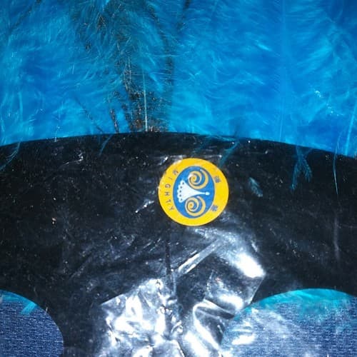 Mardi Gras Masquerade Mask Peacock Feathers Blue Purple Sequin Costume Party New - Thumbnail 5