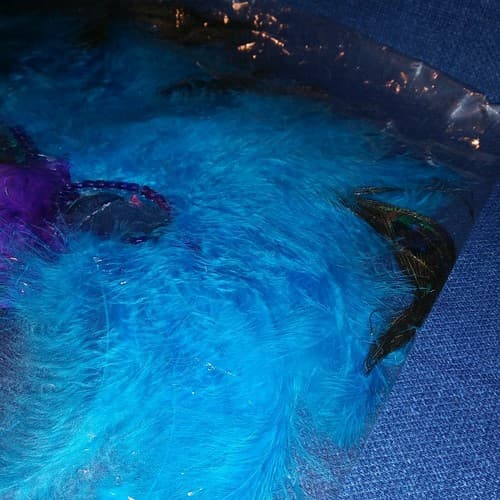 Mardi Gras Masquerade Mask Peacock Feathers Blue Purple Sequin Costume Party New - Thumbnail 3