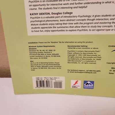 Psych-Sim 5 Psychology CD-ROM Thomas E. Ludwig Interactive Simulation Worth Publ - Thumbnail 4