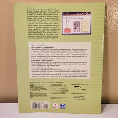 Psych-Sim 5 Psychology CD-ROM Thomas E. Ludwig Interactive Simulation Worth Publ - Thumbnail 3