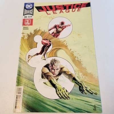 Justice League #34 (2018) DC | Flash & Aquaman Cover | Priest Woods | VF+ - Thumbnail 2