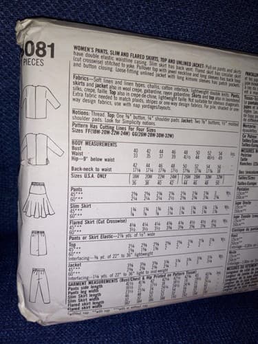 Simplicity 8081 Office Career Suit Skirt Top Jacket Plus sizes 18W 20W 22W 24W - Thumbnail 3